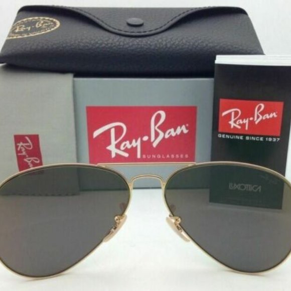 Ray-Ban Large Metal Gold Aviator Green Mirror - Picture 5 of 8
